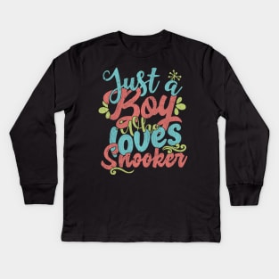 Just A Boy Who Loves Snooker Gift product Kids Long Sleeve T-Shirt